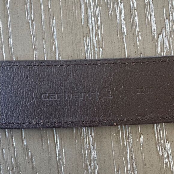 Carhartt Dark Brown Genuine Leather Belt with Buckle Casual Men’s Size 52 GUC - Picture 12 of 12